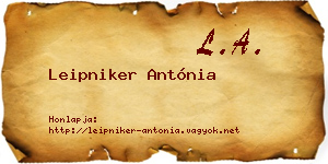 Leipniker Antónia névjegykártya